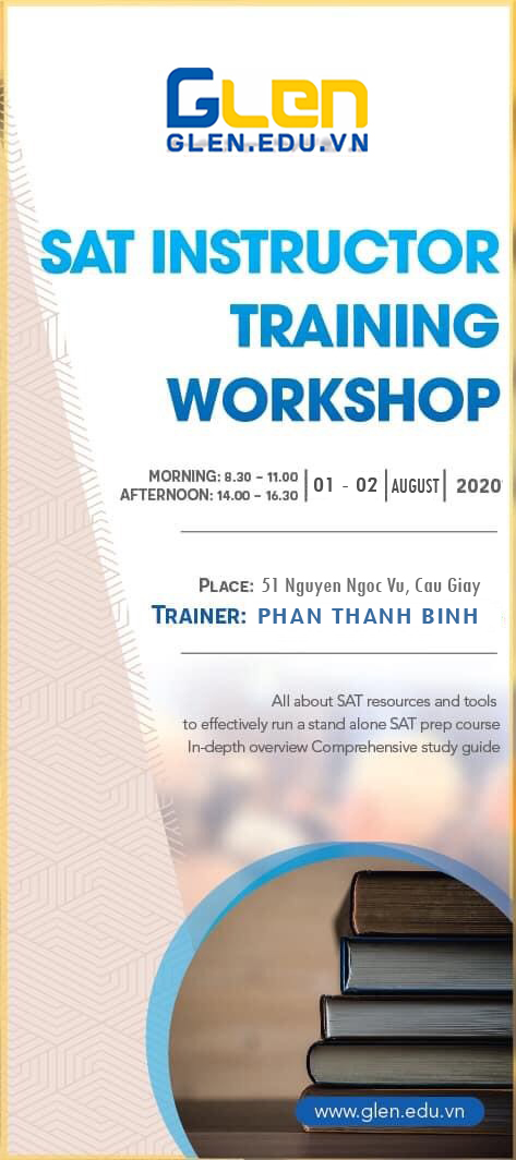 Thông tin Hội thảo Đào tạo giáo viên SAT tháng 8 năm 2020